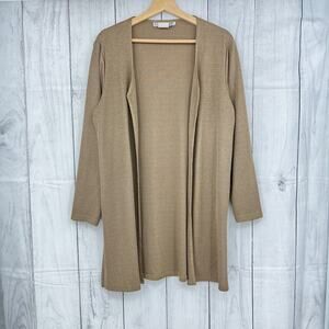 K T McKenzie MEDIUM VINTAGE Brownish Gold Long Sleeve Duster Cardigan Sweater